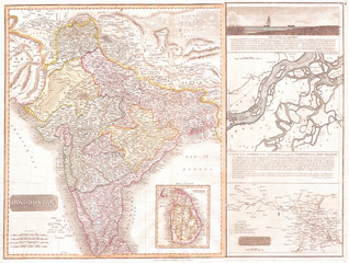 1814, Thomson Map of India w-Ganges, John Thomson, 1777 - 1840, was a Scottish cartographer from Edinburgh, UK