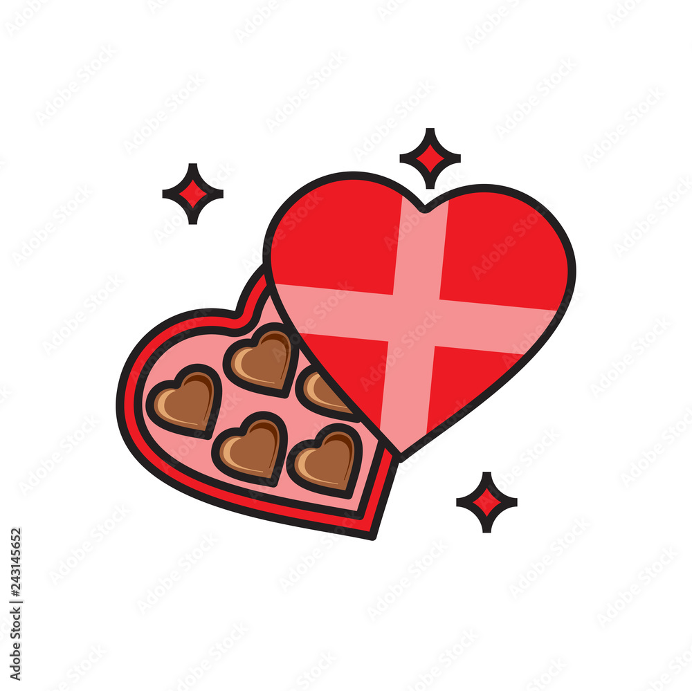 Poster valentines day gift icon on white background for graphic and web design, modern simple vector sign. 