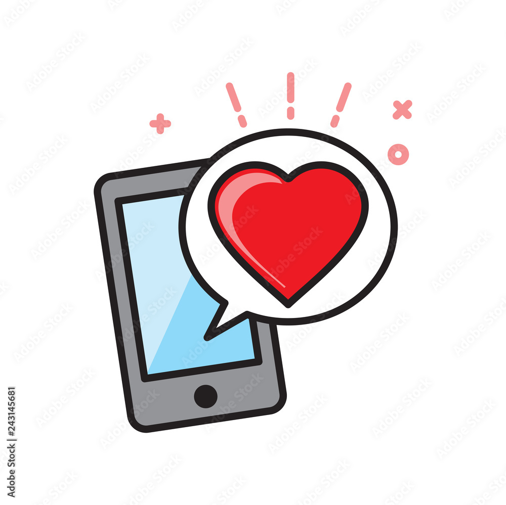 Poster love message icon on white background for graphic and web design, modern simple vector sign. interne