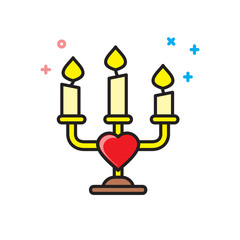 Valentines day candle icon on white background for graphic and web design, Modern simple vector sign. Internet concept. Trendy symbol for website design web button or mobile