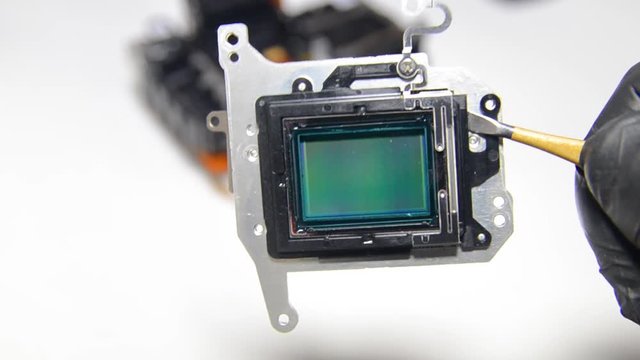 camera repair, camera sensor for a digital camera close-up, matrix.