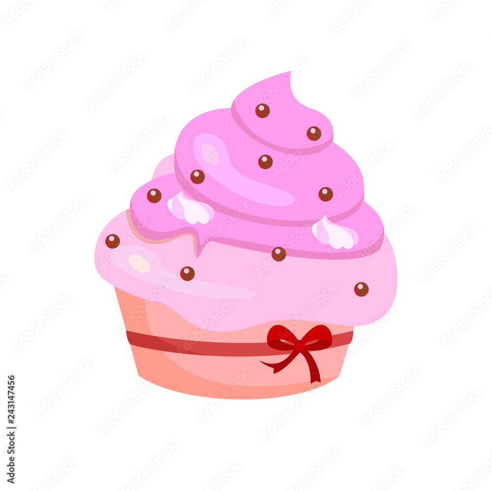 Poster cup cake icon on white background for graphic and web design, modern simple vector sign. internet co