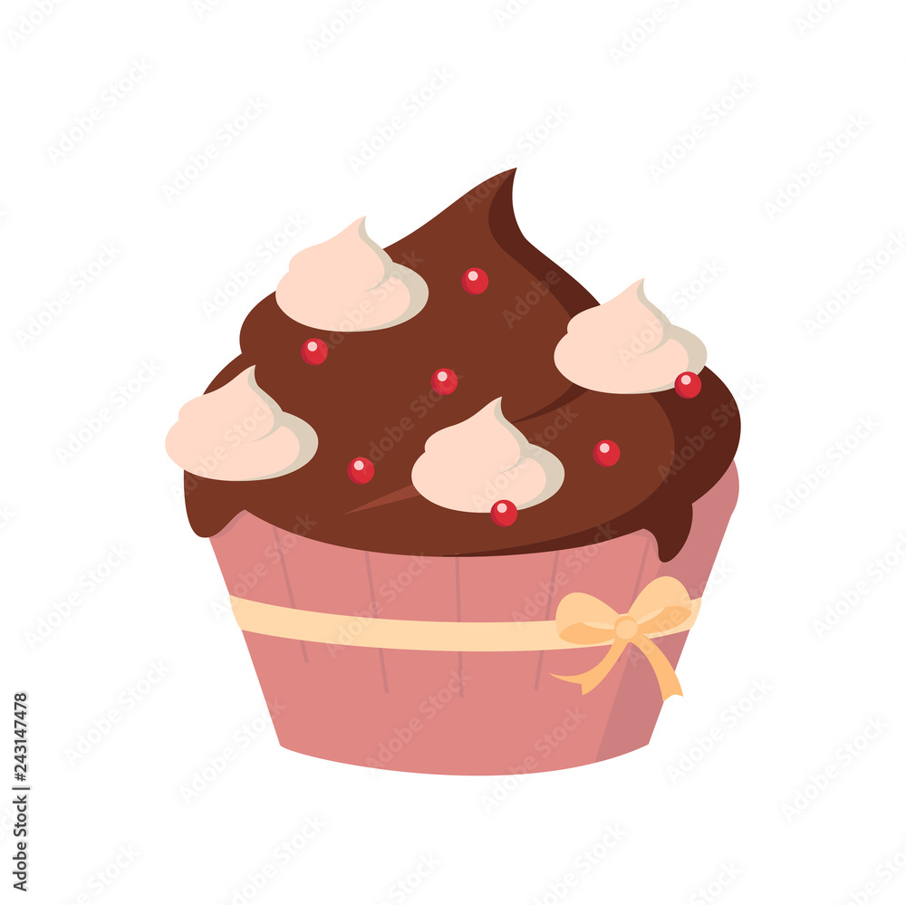 Poster cup cake icon on white background for graphic and web design, modern simple vector sign. internet co