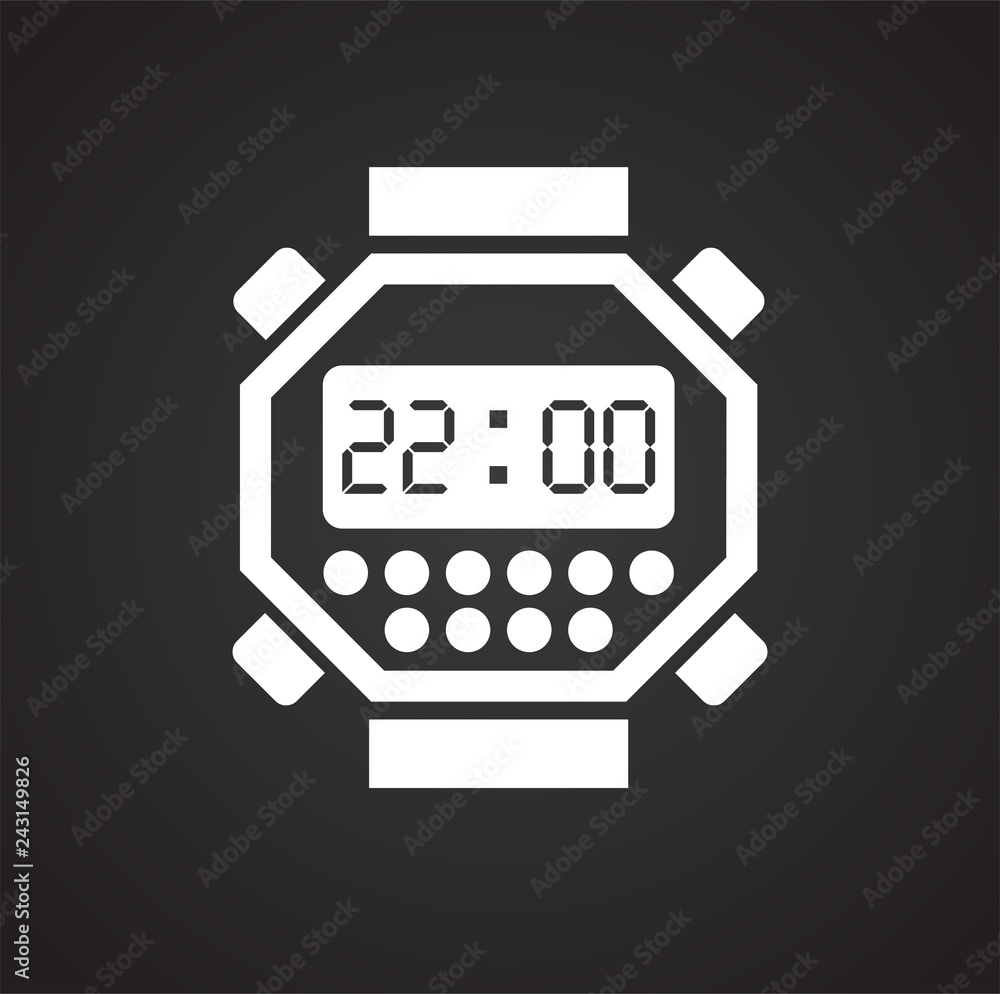 Poster time icon on black background for graphic and web design, modern simple vector sign. internet concep