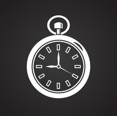 Time icon on black background for graphic and web design, Modern simple vector sign. Internet concept. Trendy symbol for website design web button or mobile app