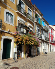 Cobblestone street in Lisbon. Portugal