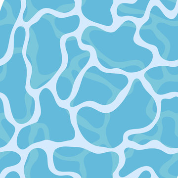 Seamless water surface texture with sun reflections. Vector illustration.