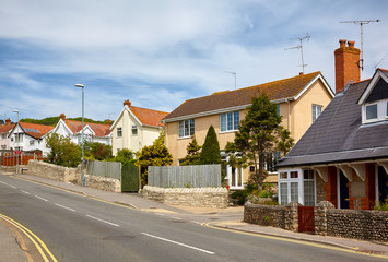 Fototapeta na wymiar The street of Lyme Regis. West Dorset. England