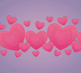 Fototapeta na wymiar set of hearts and valentines day card