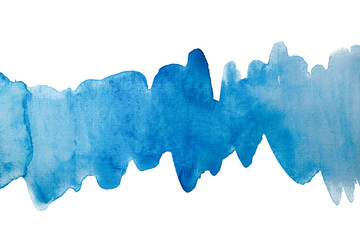 blue abstract strip watercolor texture, hand drawn painting,