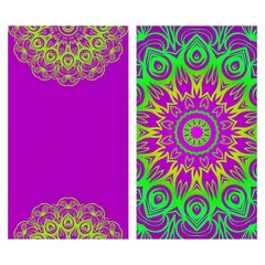 Colorful Ornamental Ethnic Flyer. Templates With Tribal Mandalas. Vector Illustration. For Congratulation or Invitation, Sale Banner