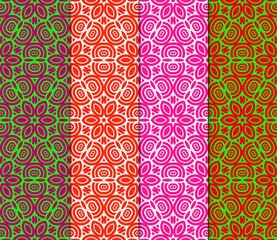 Color Seamless Lace Pattern With Abstract Geometric Flower. Stylish Fashion Design Background For Invitation Card. Vector Illustration. gradient color