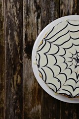 Traditional Hungarian Esterhazy Torte Dessert on the wooden background