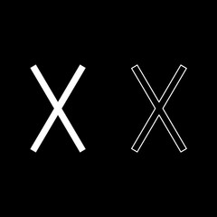 Gebo rune Gift talent sign icon set white color illustration flat style simple image