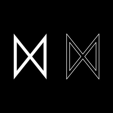 Dagaz rune dawn day symbol icon set white color illustration flat style simple image