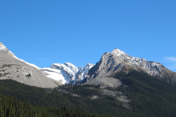 Fototapeta na wymiar Peaks By Maligne Lake, Jasper National Park, Alberta
