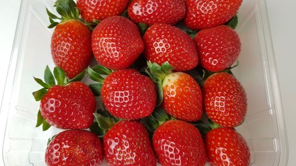 Strawberries in macro view