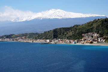 panoramic view of etna in sicily