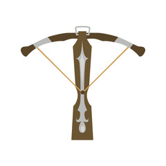 middle ages time crossbow color flat icon