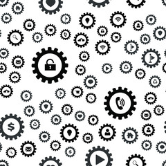 Gears and computer icons Seamless vector EPS 10 pattern