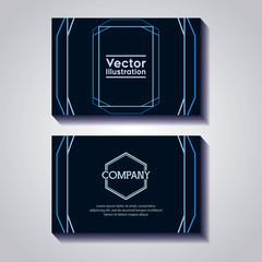 pair of business cards with lines and figures