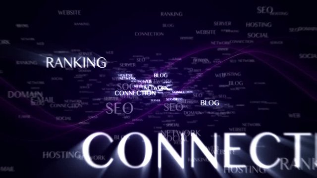 WEB Text Animation and Keywords Explosion, Background, Loop, 4k

