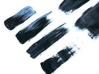 Black Acrylic Paint Stroke Isolated on White Background