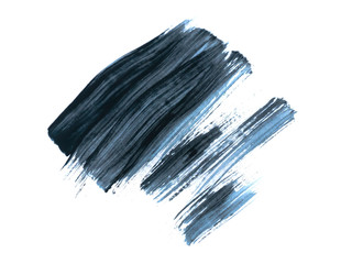 Black Acrylic Paint Stroke Isolated on White Background
