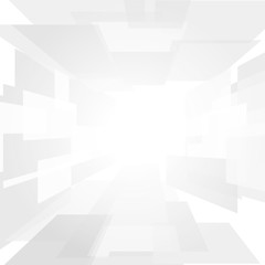 Vector : Abstract white perspective square on white background