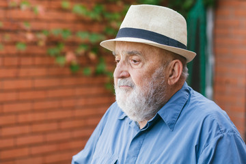 old man taking a walk