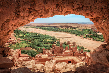 Popular point of view of the valley of the desolating river Onila through a hole in a wall of...