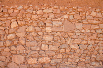 Red rock wall pattern in Morocco Kasbah Ait Ben Haddou