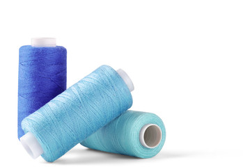 Set of sewing threads on the drums.