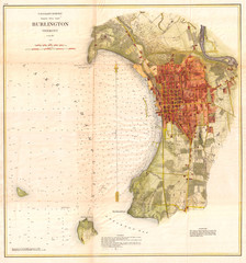 Old Map of Burlington, Vermont 1872, U.S. Coast Survey