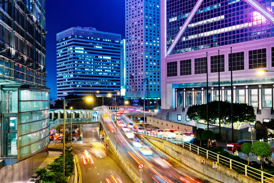 Night Traffic in Hong Kong