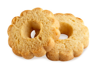 shortbread cookies isolated on white background