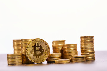 golden bitcoin, conceptual image for crypto currency