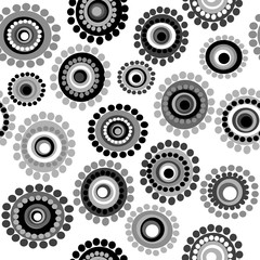 Black and white doodle floral background