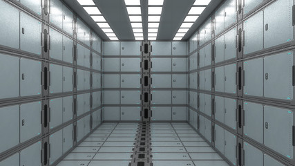 3D render Interior and futuristic architecture design