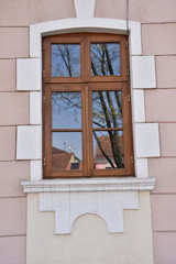 old window, old architecture in Bistrita, ROMANIA