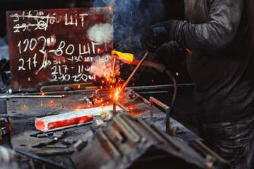 metal cutting with acetylene torch