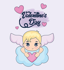 valentine day card with cupid