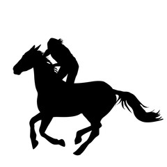 Fototapeta na wymiar Silhouette of horse rider