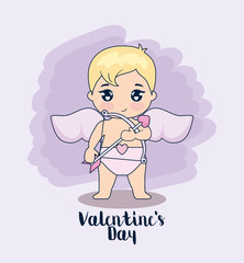 valentine day card with cupid
