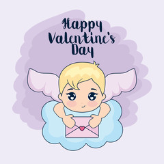 valentine day card with cupid
