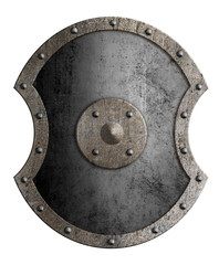 Large metal shield isolated 3d illustration