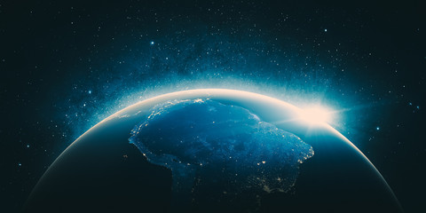 South America. Elements of this image furnished by NASA