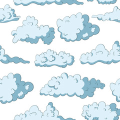 Cloud vector seamless pattern.
