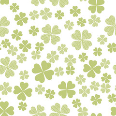 Abstract Seamless Pattern With Green Shamrock