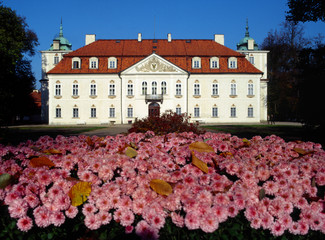 Mazovia, Poland - september, 2005: Baroque palace in Nieborow and French garden